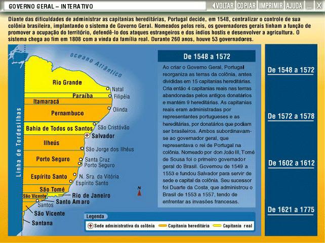 JHistBlog Brasil Colônia Descobrimento Capitanias Hereditárias e Governo Geral